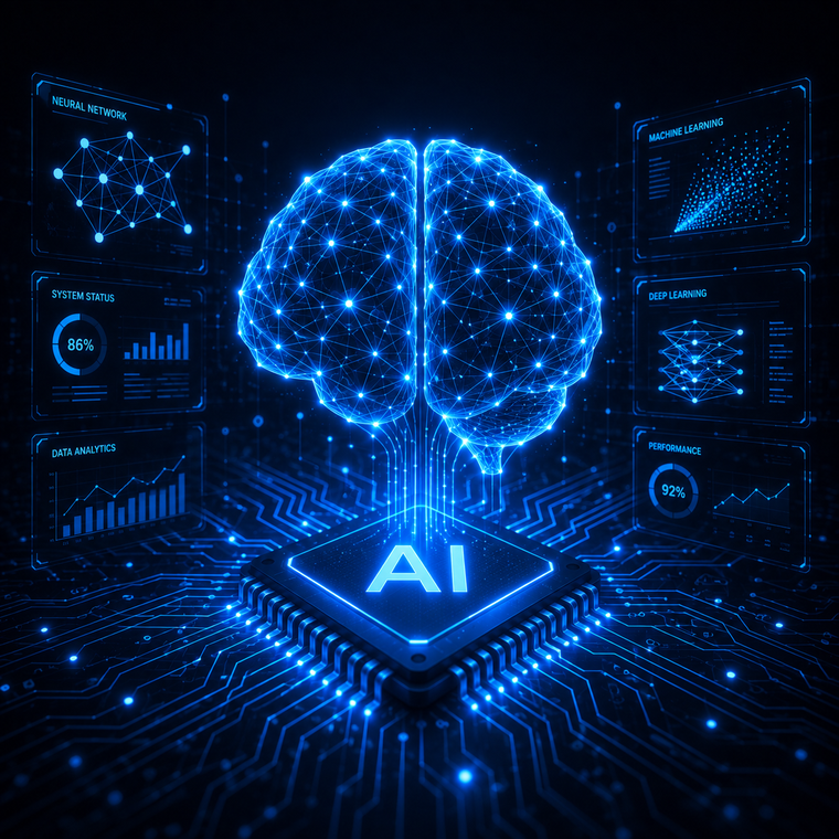 Artificial intelligence and automation illustration