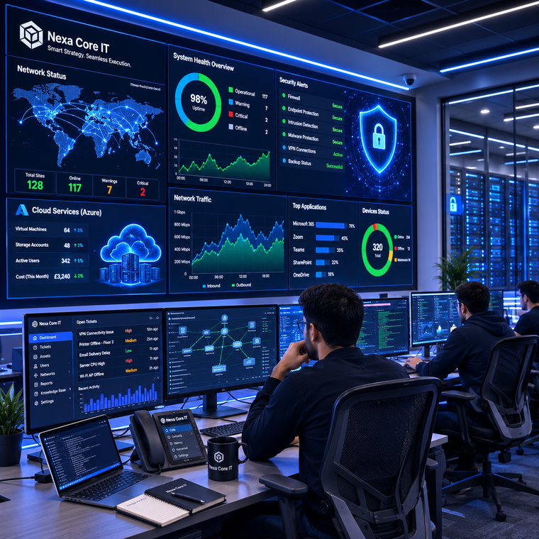 Managed IT operations and monitoring illustration